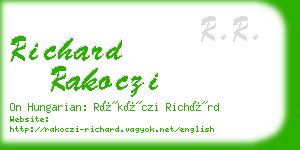richard rakoczi business card